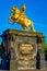 Dresden, Germany, August 6, 2022: Goldene Reiter statue in Germa