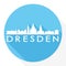 Dresden Germany Blue Icon. Skyline City Silhouette Design Illustration.