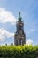 Dresden, Germany - June 28, 2022: The clock tower of the Hofkirche. The Cathedral Sanctissimae Trinitatis at the Dresdner inner