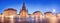 Dresden panorama in frauenkirche square at night, Germany