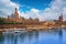 Dresden skyline and Elbe river in Saxony Germany