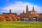 Dresden skyline and Elbe river in Saxony Germany