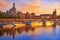 Dresden skyline and Elbe river in Saxony Germany