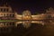 Dresden Zwinger palace panorama with illumination at night and w