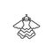 dress angel line icon on white background