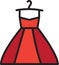 Dress female clothing hanging on hanger vector