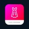 Dress, Girl, Wedding Mobile App Button. Android and IOS Line Version