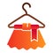 Dress on hanger flat icon. Wet dress color icons in trendy flat style. Dry cleaning gradient style design, designed for