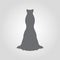 Dress icon. Maxi mermaid silhouette strapless dress icon.