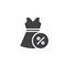 Dress sale vector icon