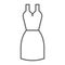 Dress thin line icon, clothing and female, gown sign, vector graphics, a linear pattern on a white background.