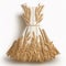 Dress of unusual design with a pattern of spikelets of wheat isolated on a white background,