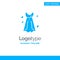 Dress, Women, Wedding Dress, Wedding Blue Solid Logo Template. Place for Tagline