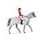 Dressage basics. Step. Girl riding a horse