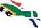 Dressage Equestrian Sports Image overlaid by South African Flag