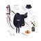 Dressage riding set, tools and riding accessories