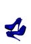Dressed shoes on the platform with a bow on a high thin heel. Shoes. Blue