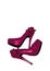 Dressed shoes on the platform with a bow on a high thin heel. Shoes. fuchsia