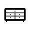 Dresser chest of drawers furniture icon isolated vector black