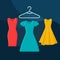 Dresses flat concept vector icon