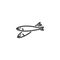 Dried anchovies fish line icon