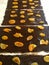 Dried apricots on banana paste with carob