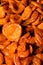 Dried apricots. Macro. Heap of dried apricots close-up