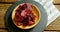 Dried beetroot in plate placed on wooden surface 4K 4k