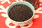 Dried black beluga lentils in a bowl