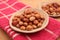 Dried brown kidney beans in a bowl