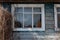 Dried Bush and sky reflection wooden window decor