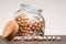 Dried chickpea in glass jar