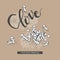 Dried clove spice slide and lettering Clove. Detailed hand-drawn sketches, vector botanical illustration