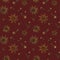 Dried cloves and star anises red seamless pattern