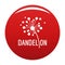 Dried dandelion logo icon vector red