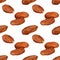 Dried dates. Seamless watercolor pattern