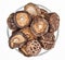 Dried field mushrooms in a glass bowl