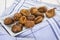 Dried figs on a plate, on a table