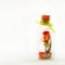 Dried flowers, plumelet, rose in aroma dropper bottle on white background, Herb-infused oil. Copyspace