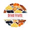 Dried fruit, raisin, apricot label for food design