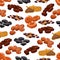 Dried fruit seamless pattern background