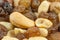 Dried fruits: peanuts, raisins and hazelnuts