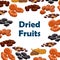 Dried fruits snacks vector poster