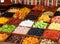 Dried fruits stall at the asian market