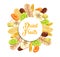 Dried fruits vegetarian dessert shop round banner