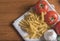 Dried fusilli pasta with tomatoes and garlic