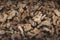 Dried ginger pile selected focus