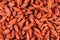 Dried goji berries closeup food background texture