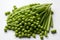 Dried Green Pea on white background