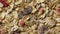 Dried healthy muesli with dried fruit full frame close up